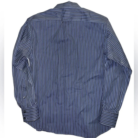 Gap Oxford Fitted Premium Long Sleeve Shirt Blue Stripe - Picture 2 of 6
